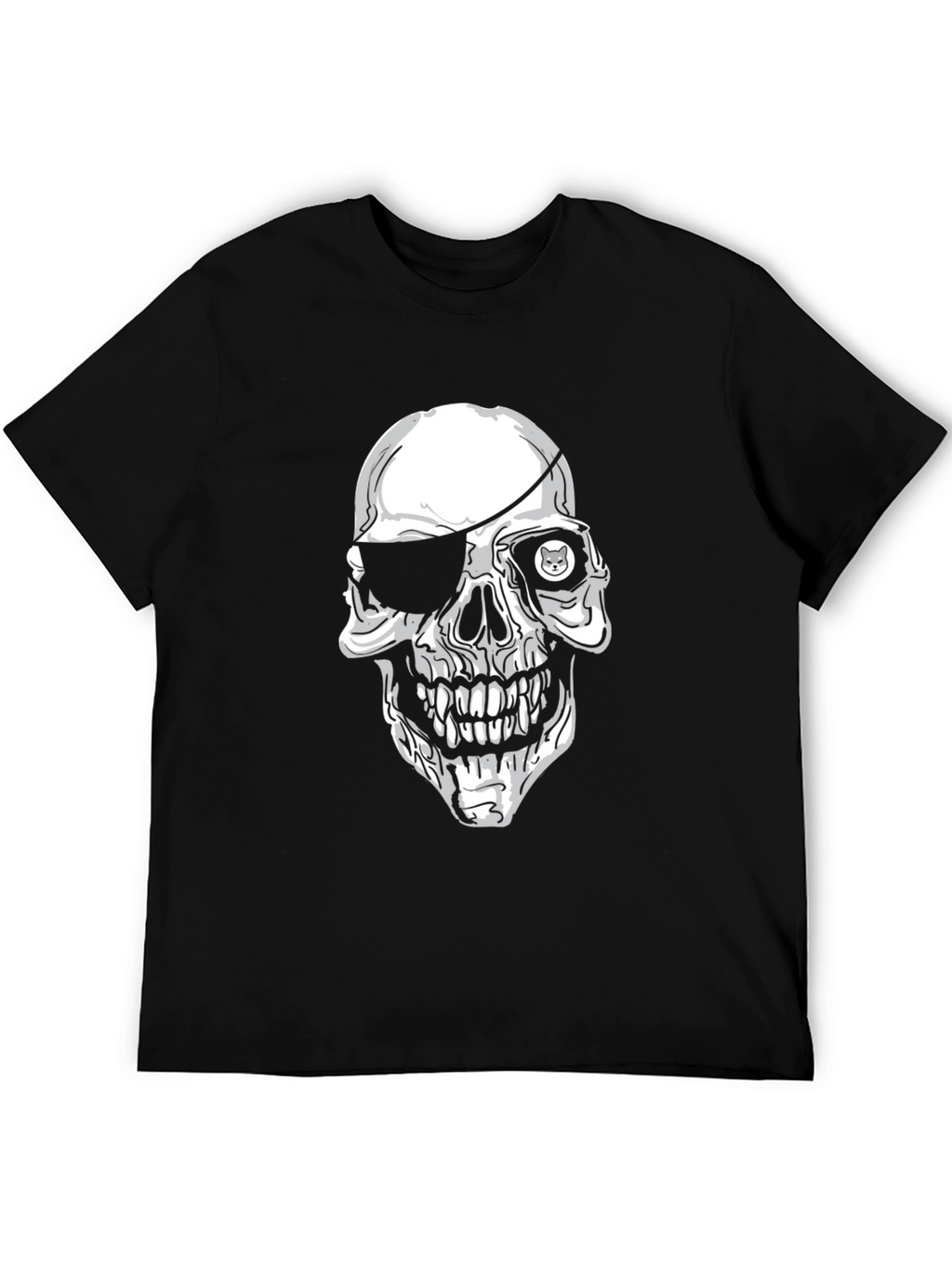 Skull & Eyepatch Graphic Tee - Mens Black T-Shirt