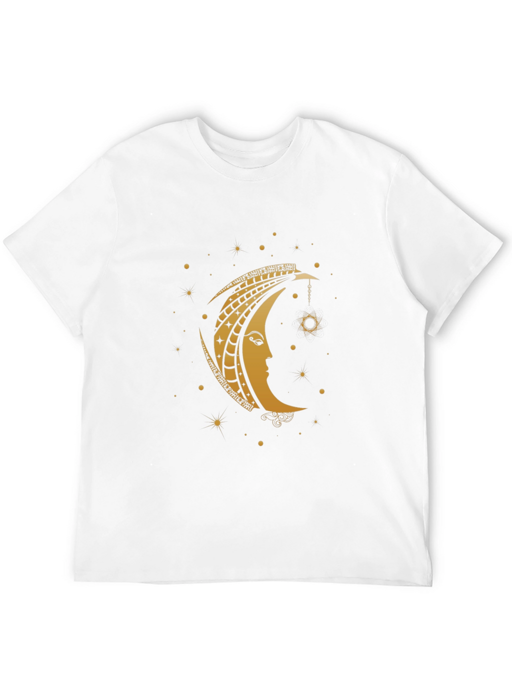 Celestial Moon Graphic Tee - Black Cotton T-Shirt