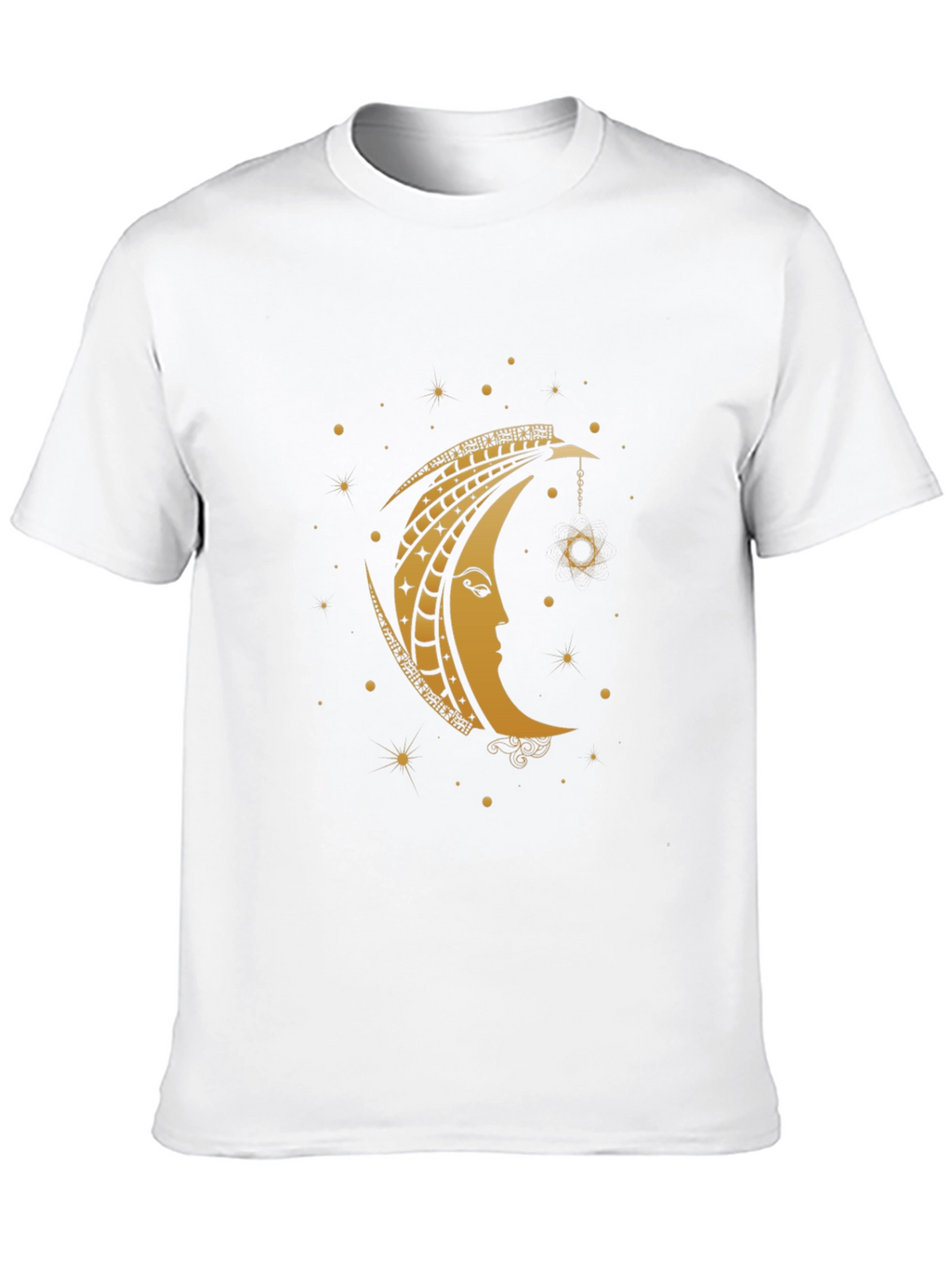 Celestial Moon Graphic Tee - Black Cotton T-Shirt