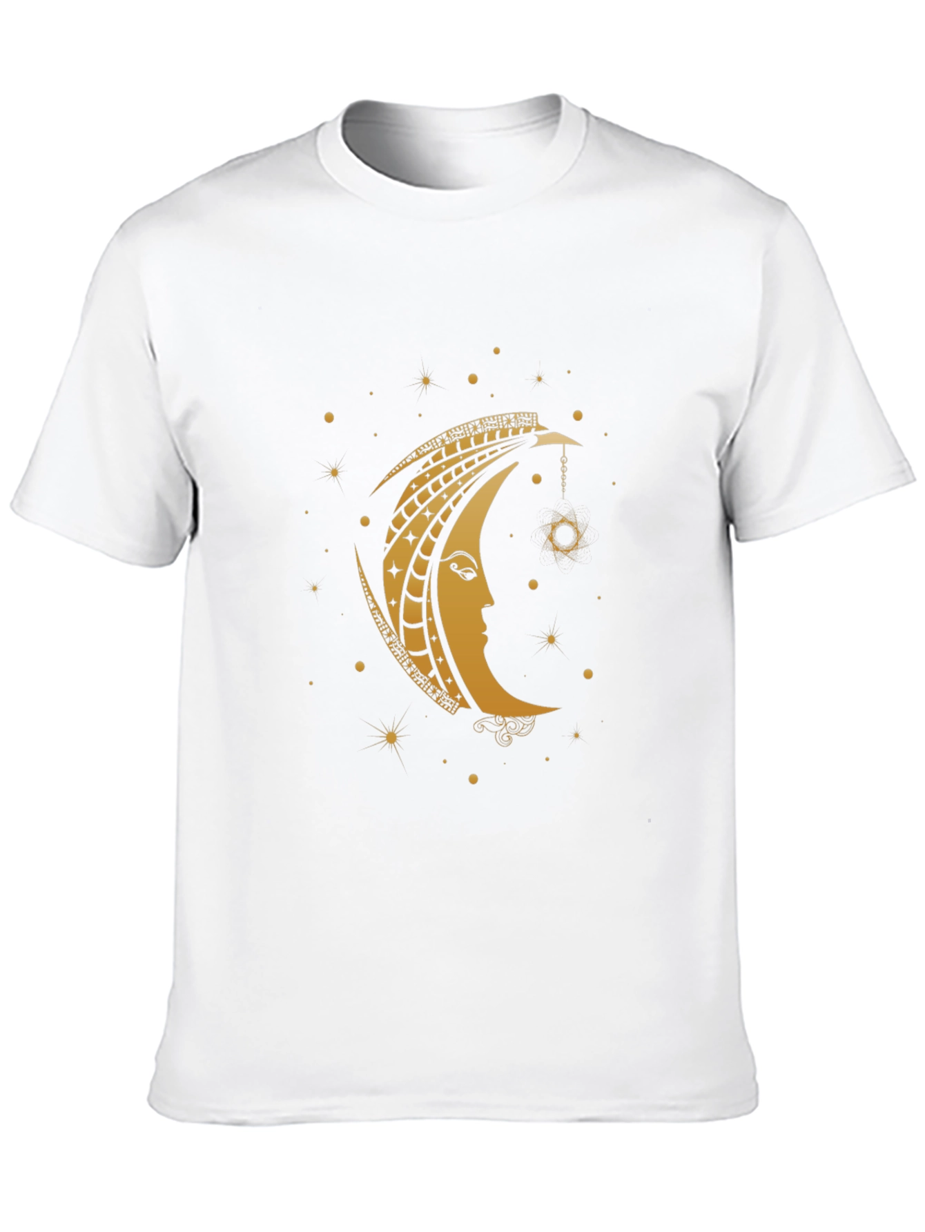Celestial Moon Graphic Tee - Black Cotton T-Shirt