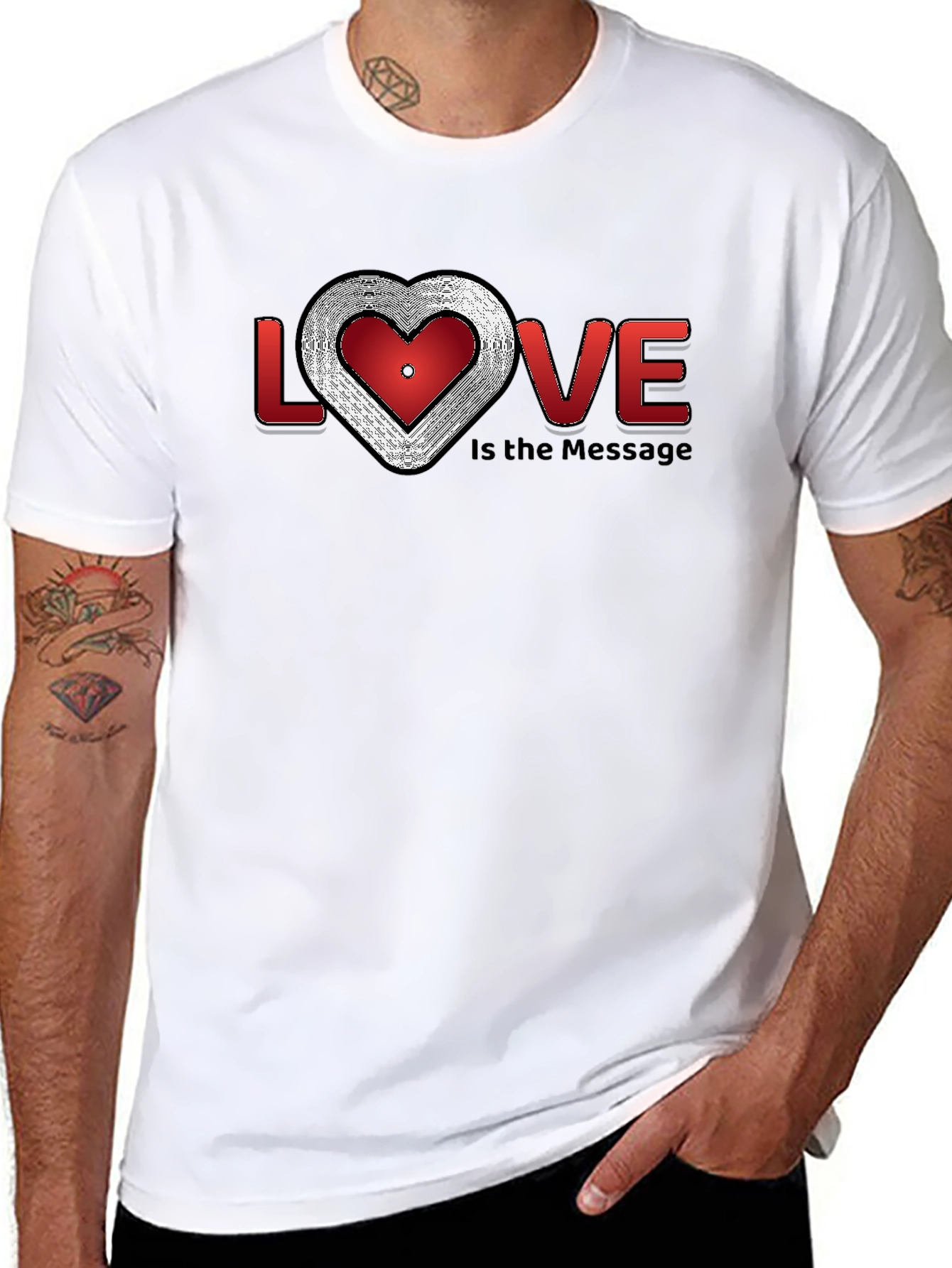 Love is the Message Graphic T-Shirt - Stylish Crew Neck