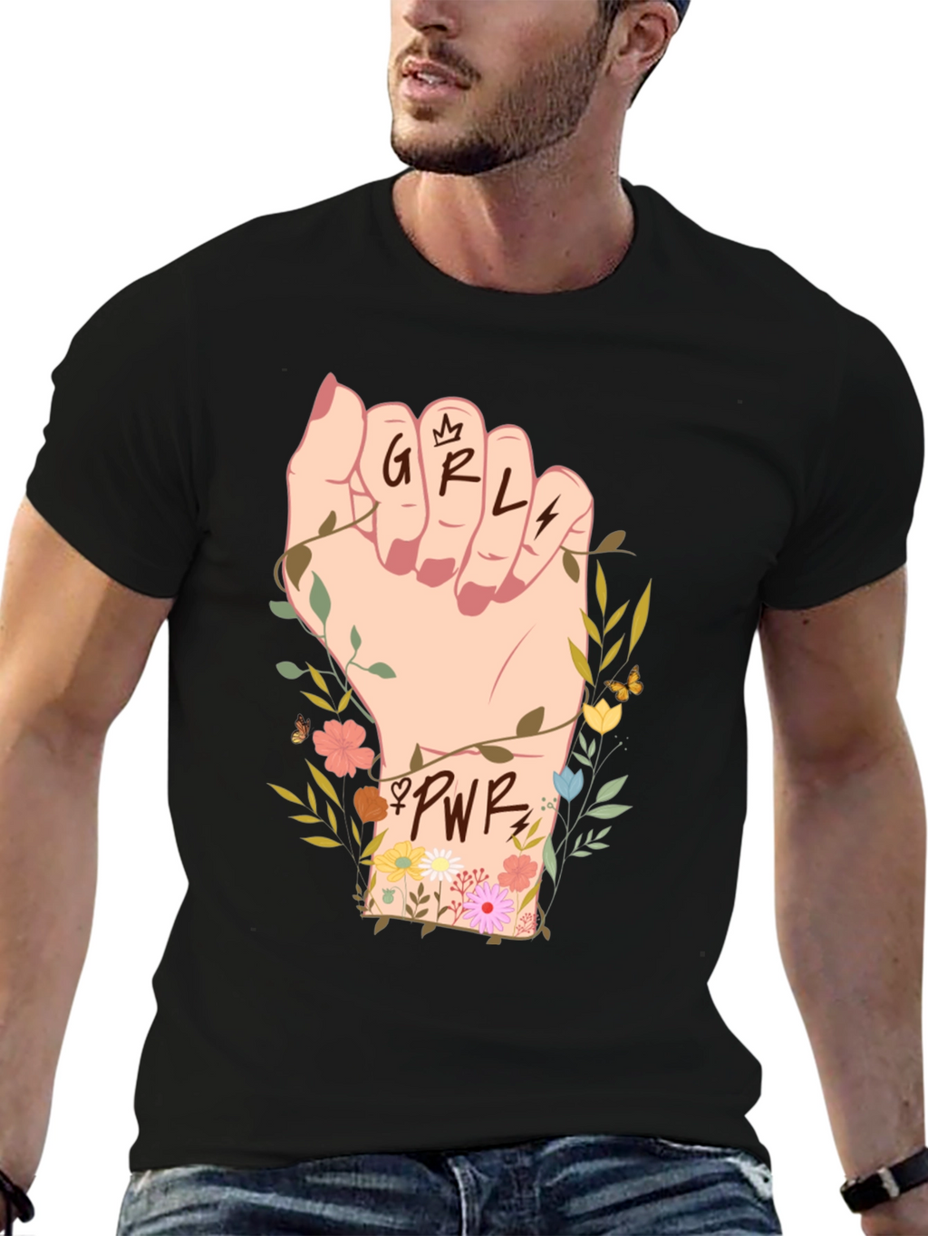 Girl Power Fist Graphic Tee - Empowerment Shirt