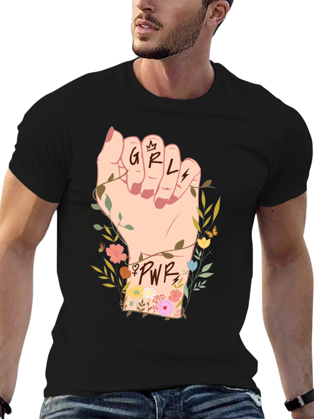 Girl Power Fist Graphic Tee - Empowerment Shirt