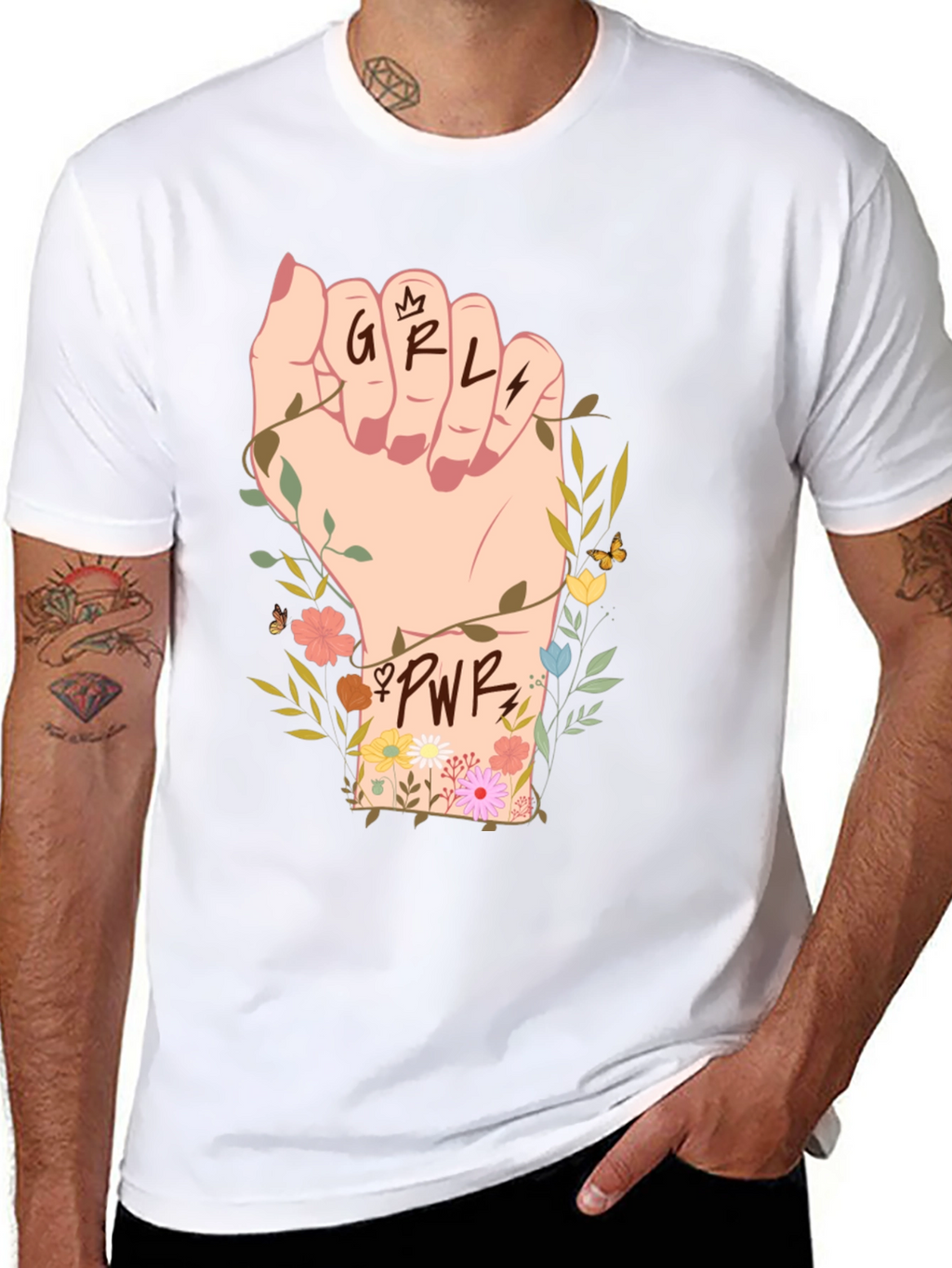 Girl Power Fist Graphic Tee - Empowerment Shirt