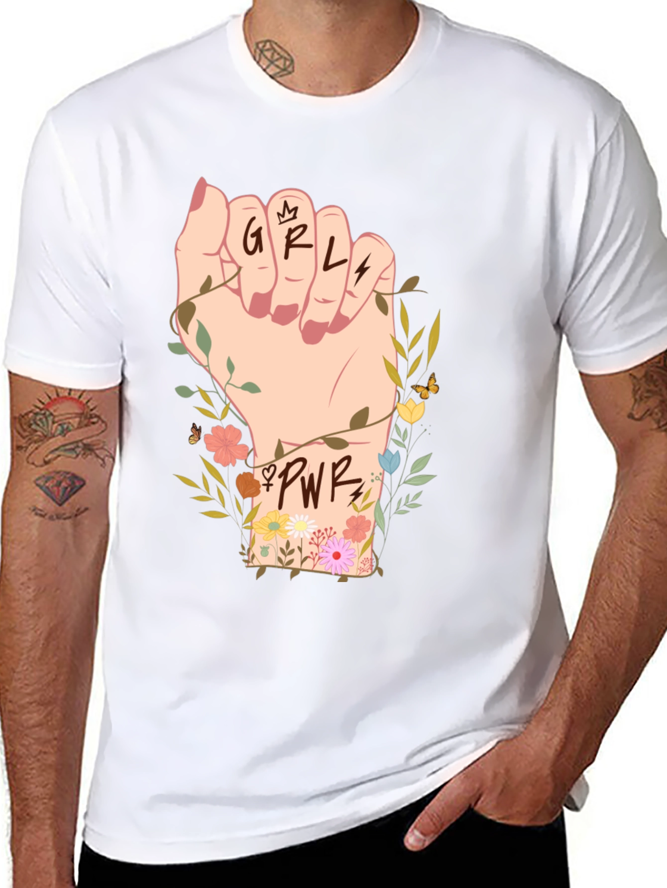 Girl Power Fist Graphic Tee - Empowerment Shirt