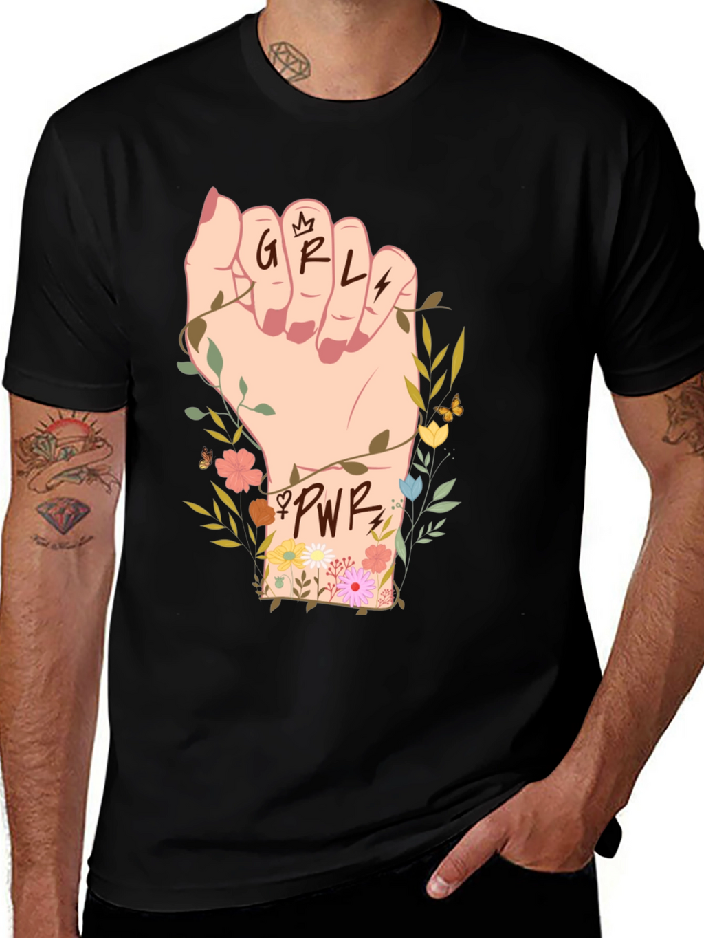 Girl Power Fist Graphic Tee - Empowerment Shirt