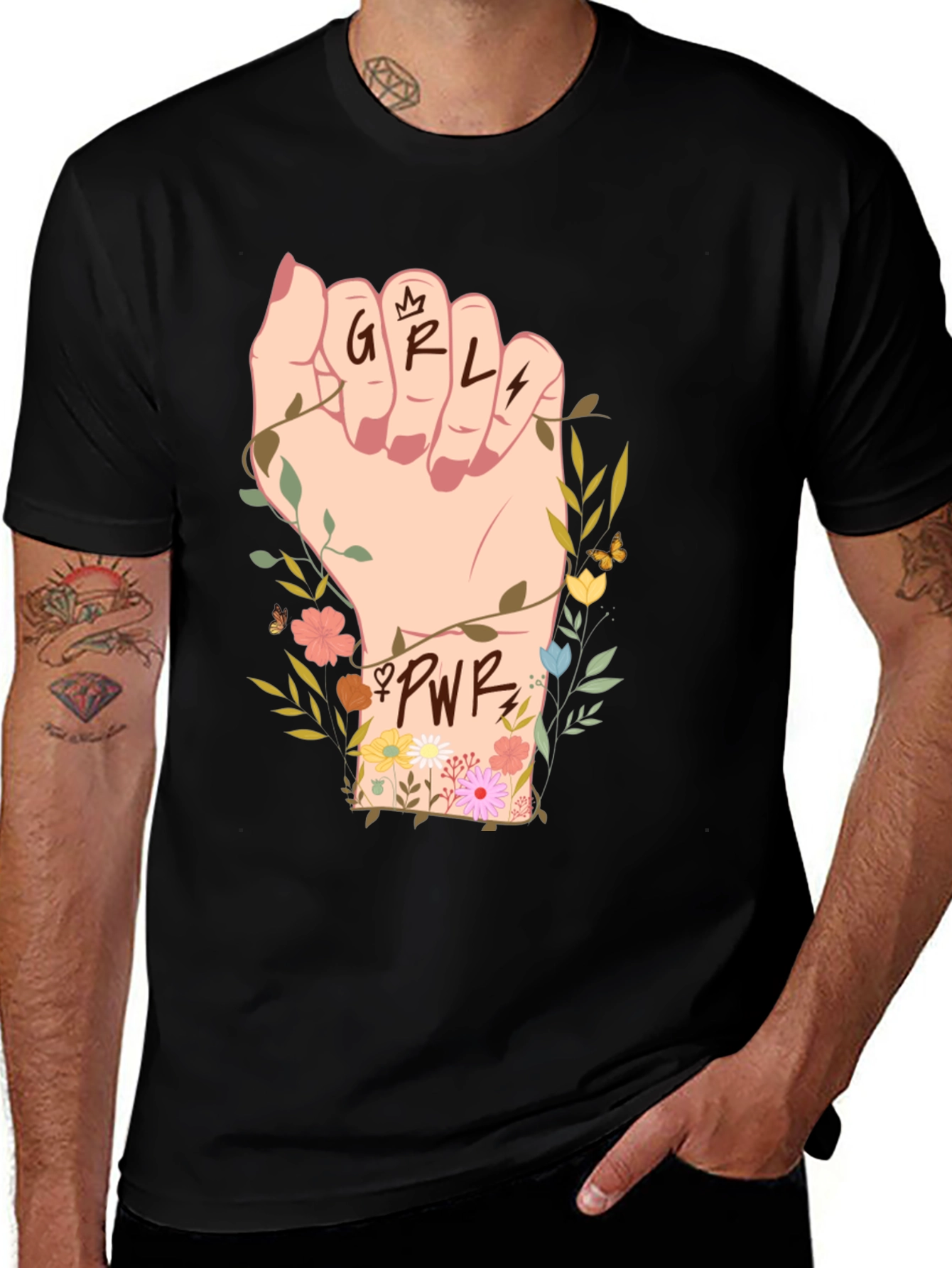 Girl Power Fist Graphic Tee - Empowerment Shirt