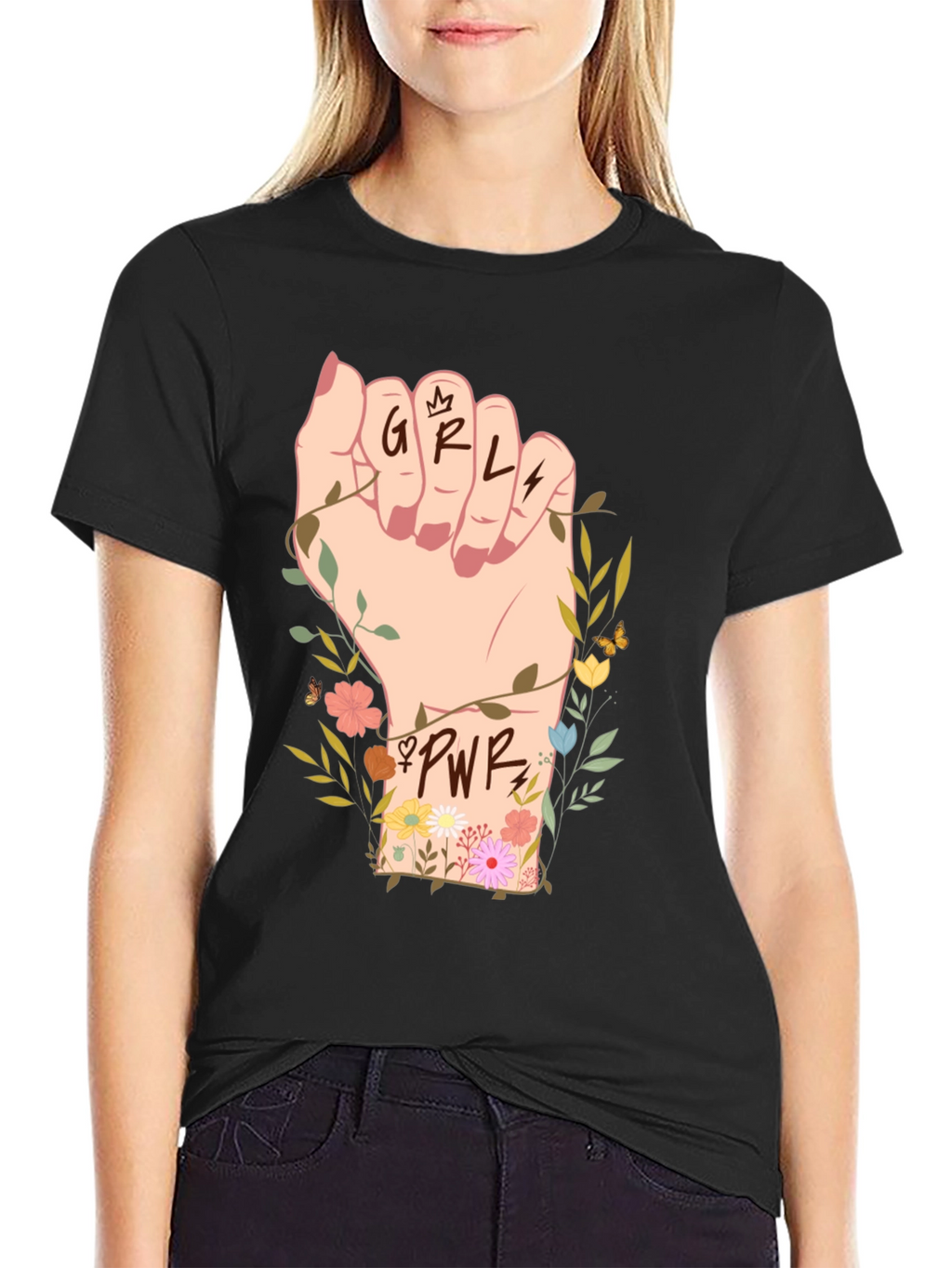 Girl Power Fist Graphic Tee - Empowerment Shirt