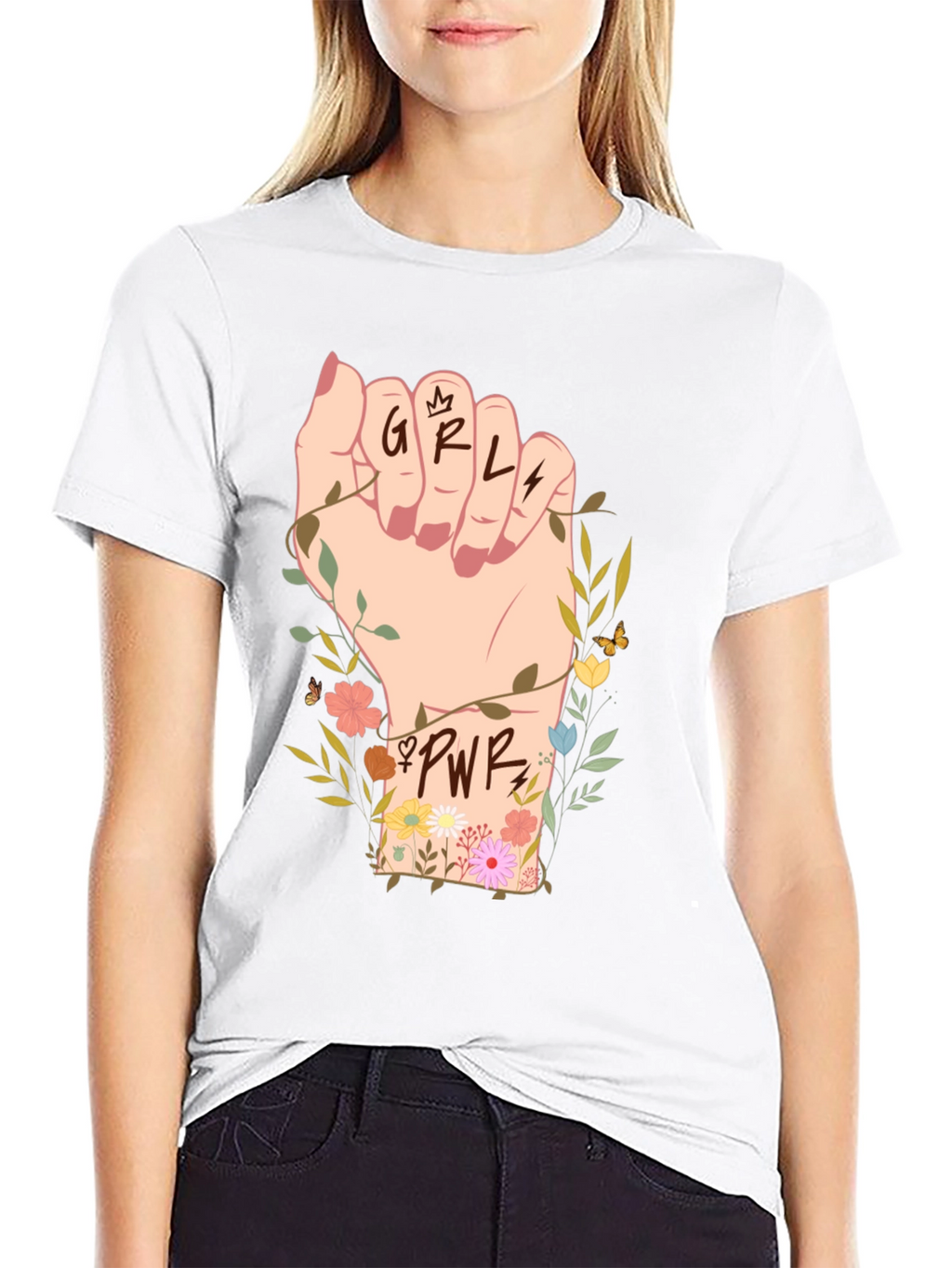Girl Power Fist Graphic Tee - Empowerment Shirt