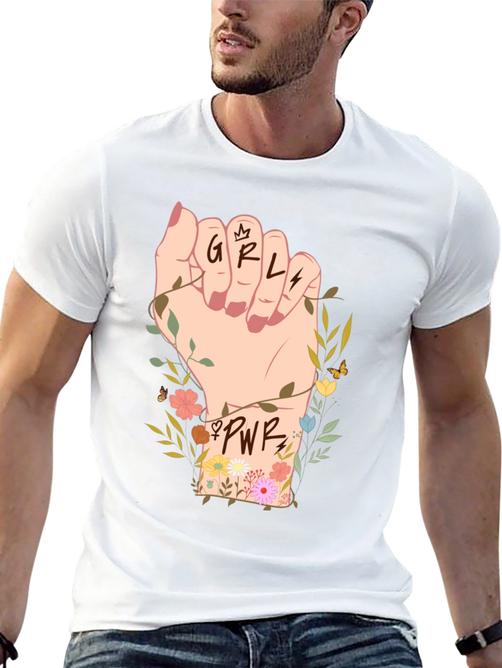 Girl Power Fist Graphic Tee - Empowerment Shirt