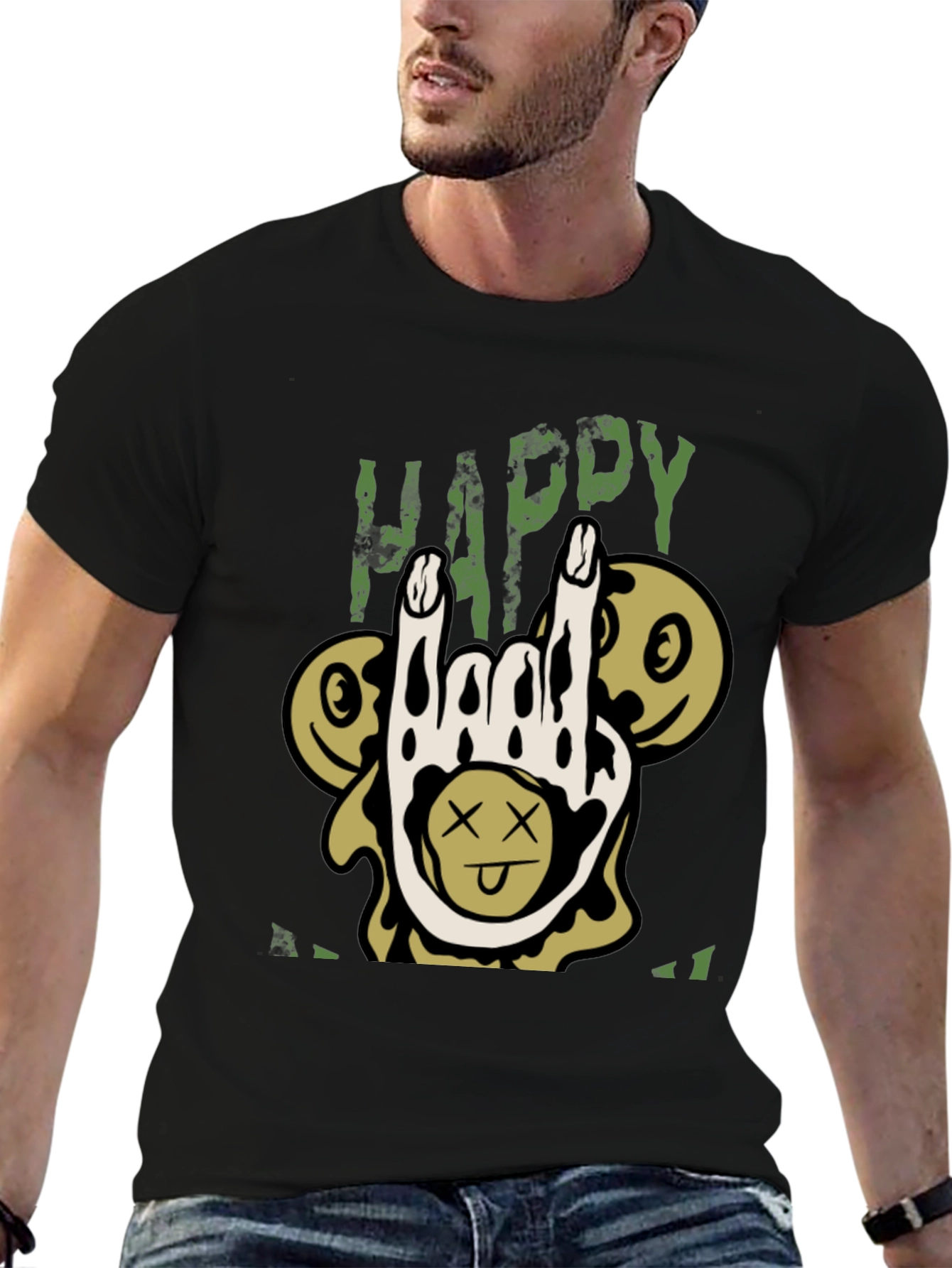 Happy All I Want T-Shirt Black Humor Tee