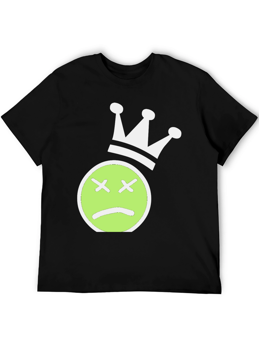 Sad Face Crown Graphic Tee - Black