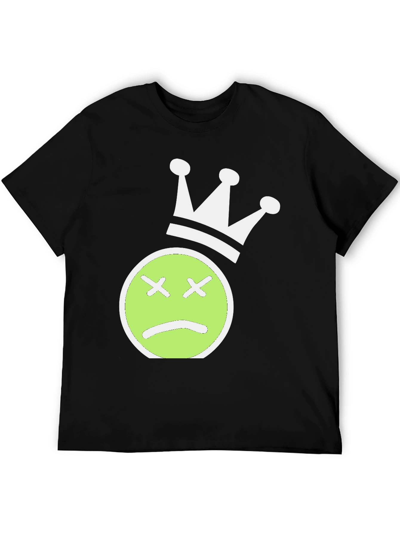 Sad Face Crown Graphic Tee - Black
