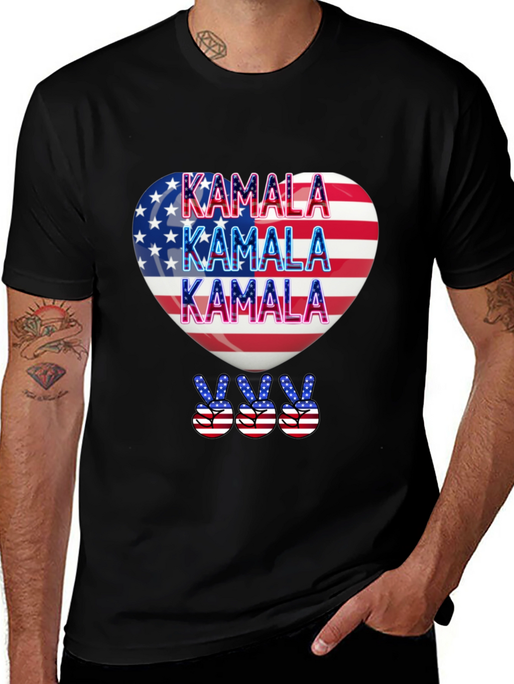 Kamala Patriotic Heart T-Shirt