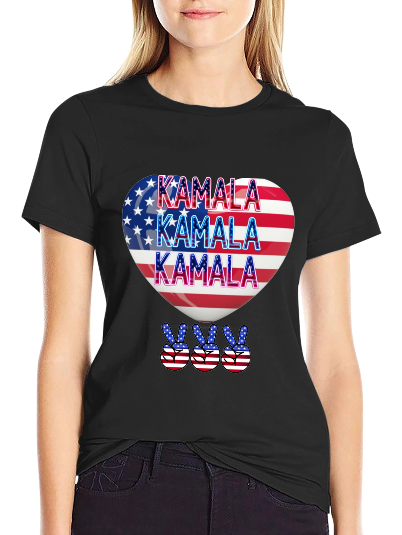 Kamala Patriotic Heart T-Shirt
