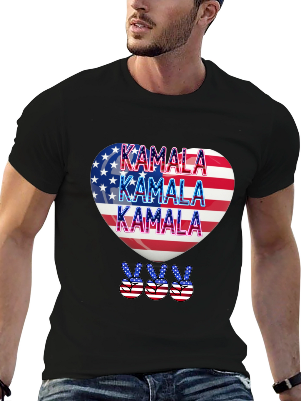 Kamala Patriotic Heart T-Shirt