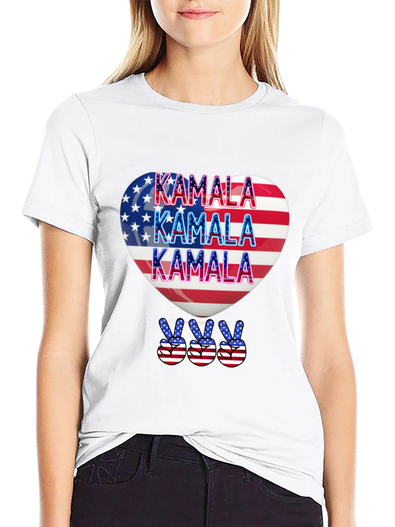 Kamala Patriotic Heart T-Shirt