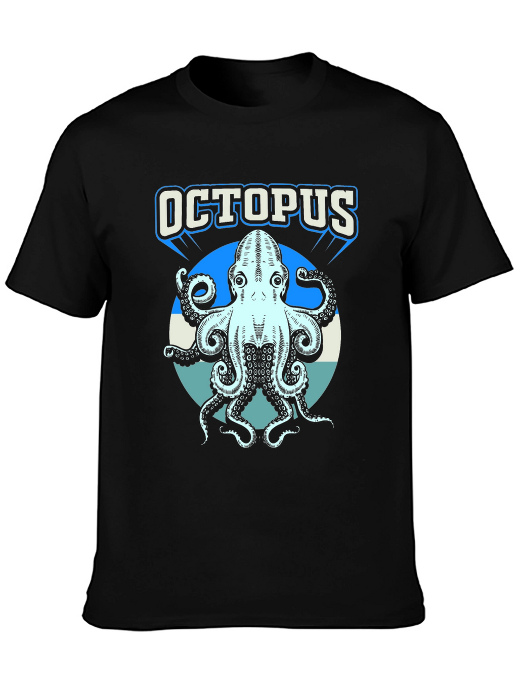 Octopus Graphic Print T-Shirt - Cool Sea Creature Tee