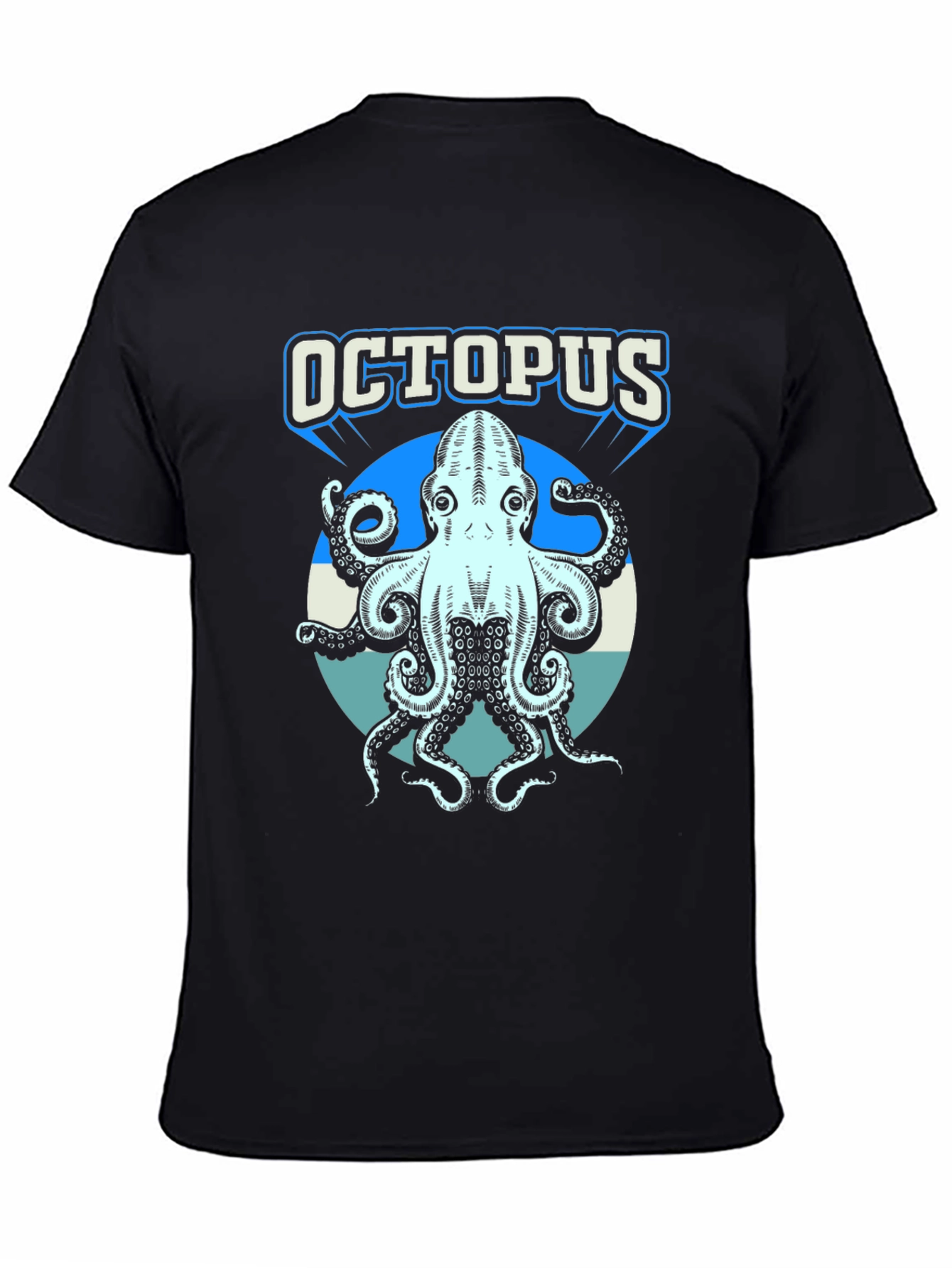 Octopus Graphic Print T-Shirt - Cool Sea Creature Tee