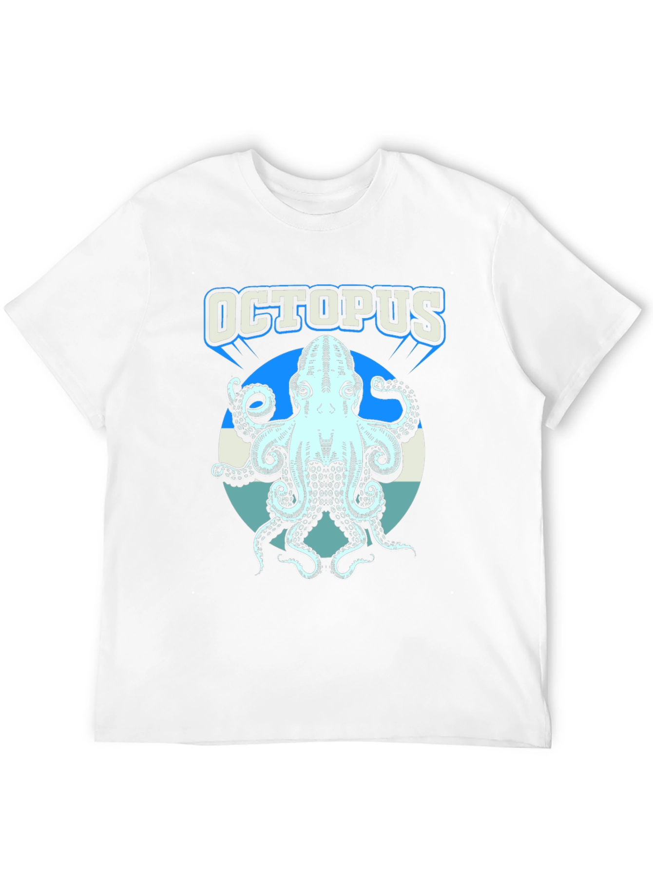 Octopus Graphic Print T-Shirt - Cool Sea Creature Tee