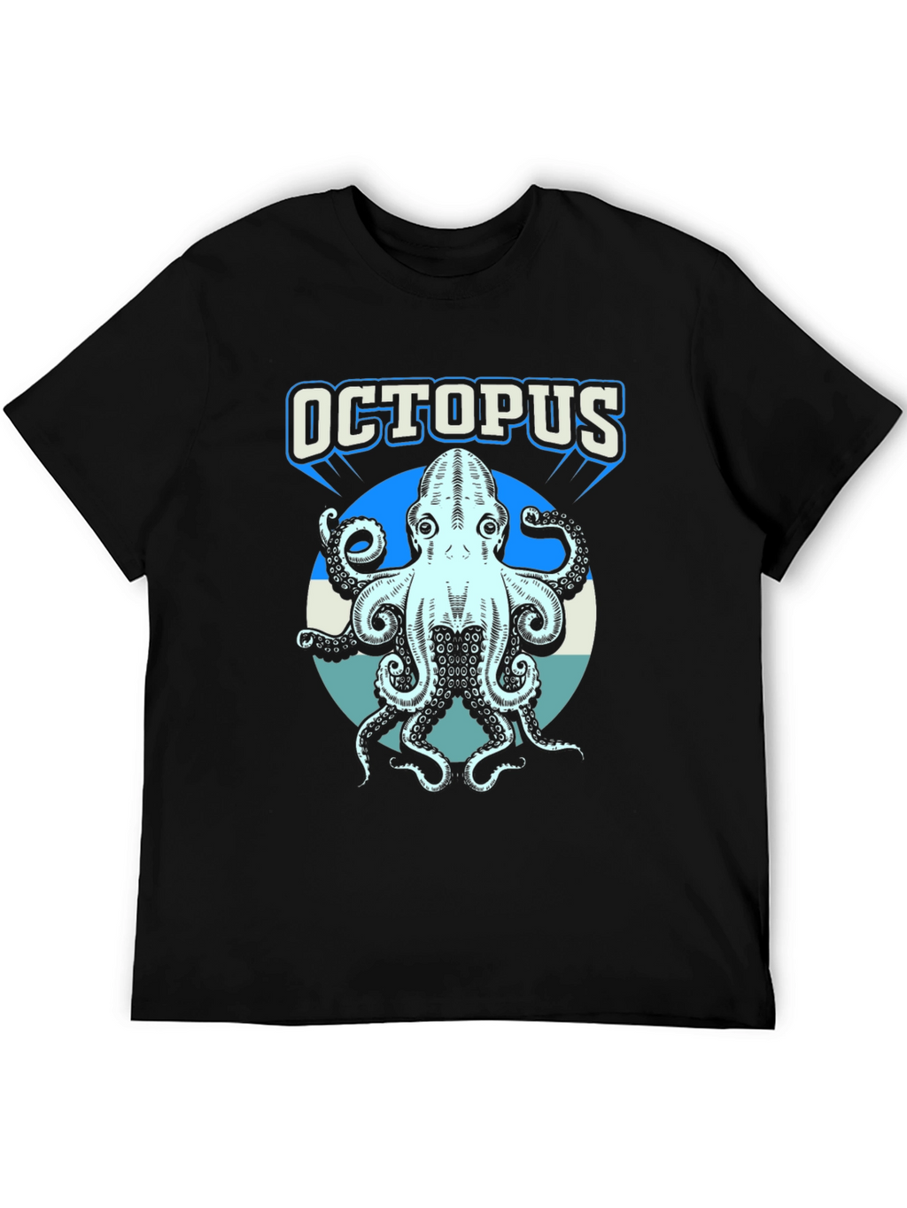 Octopus Graphic Print T-Shirt - Cool Sea Creature Tee