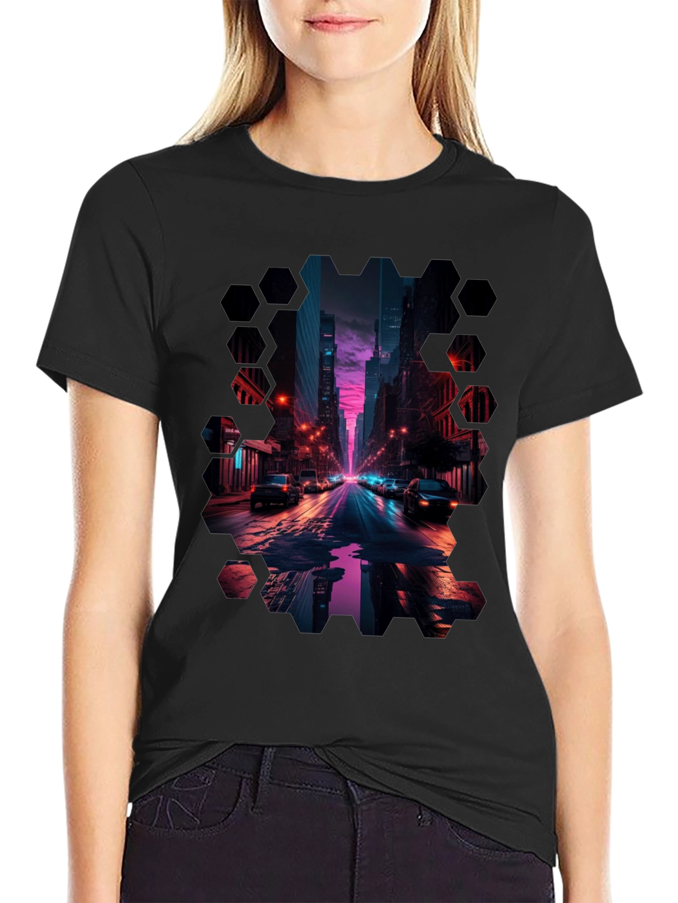 Cyberpunk Cityscape T-Shirt