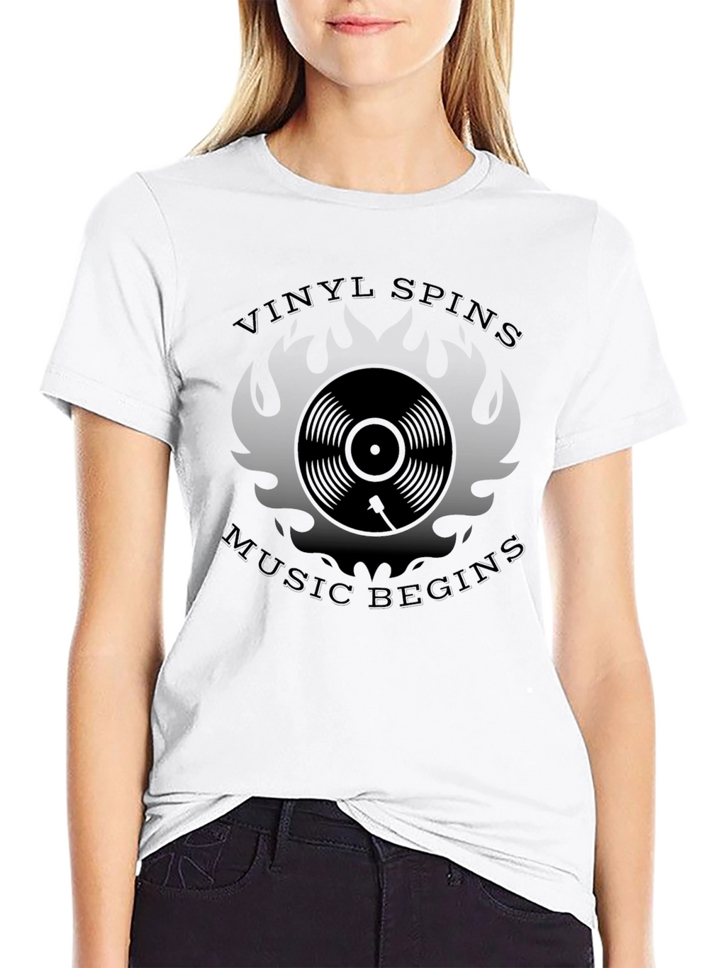Vinyl Spins Music Begins Graphic T-Shirt