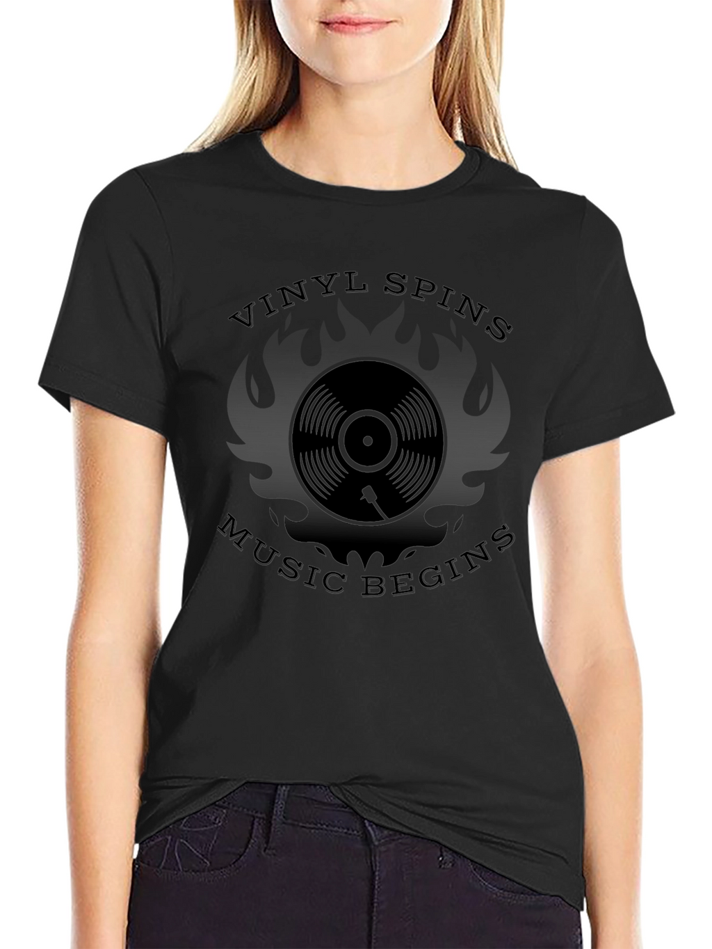 Vinyl Spins Music Begins Graphic T-Shirt