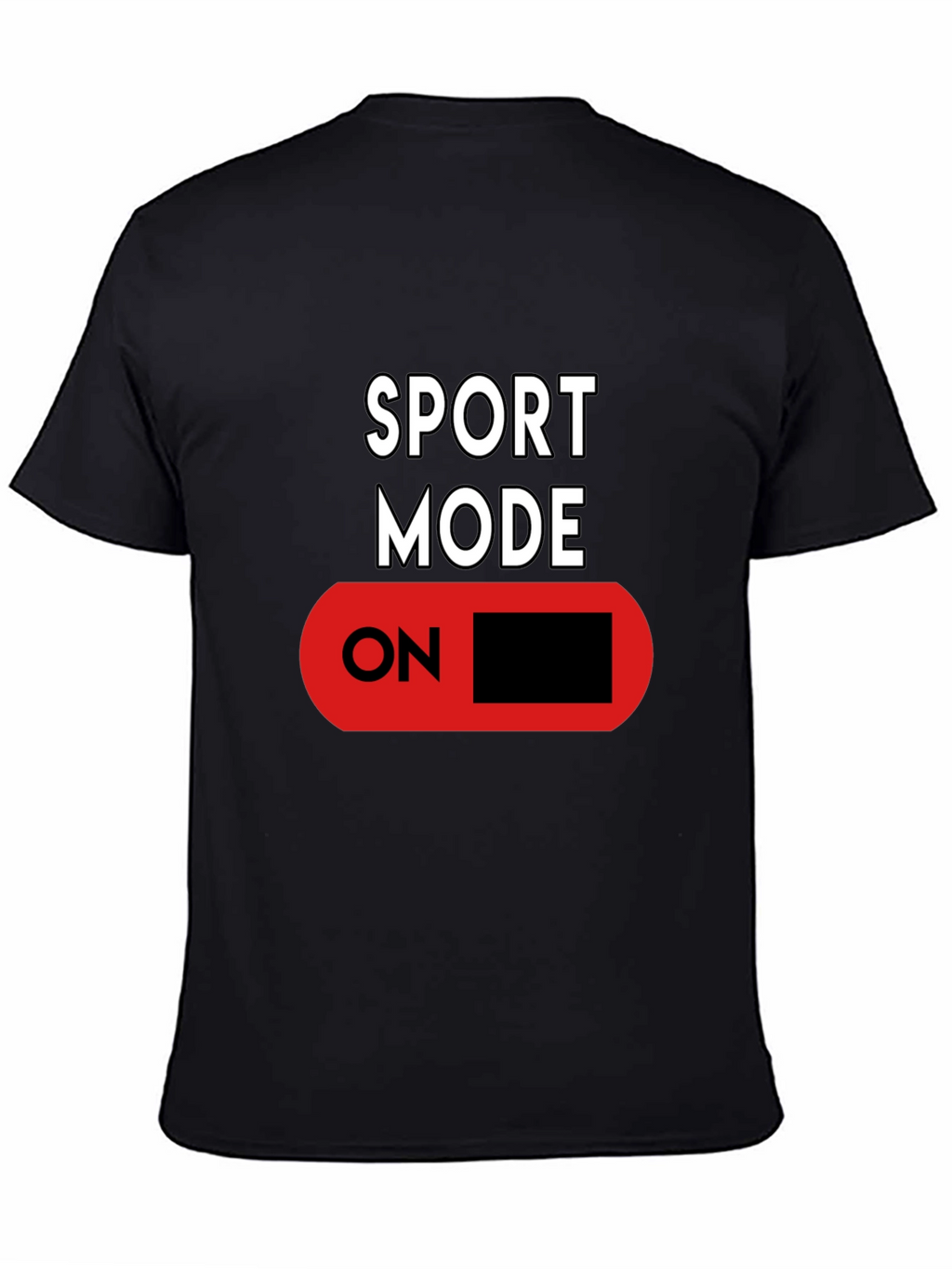 Sport Mode ON Black Graphic T-Shirt