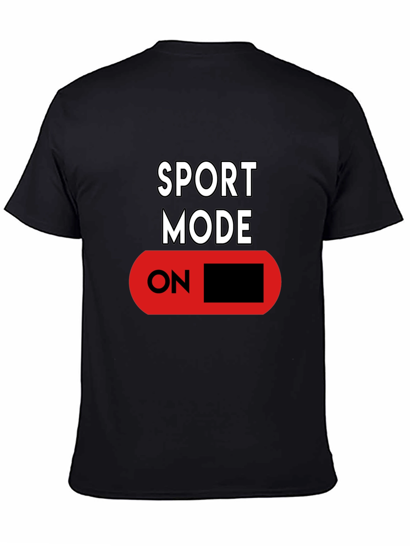 Sport Mode ON Black Graphic T-Shirt
