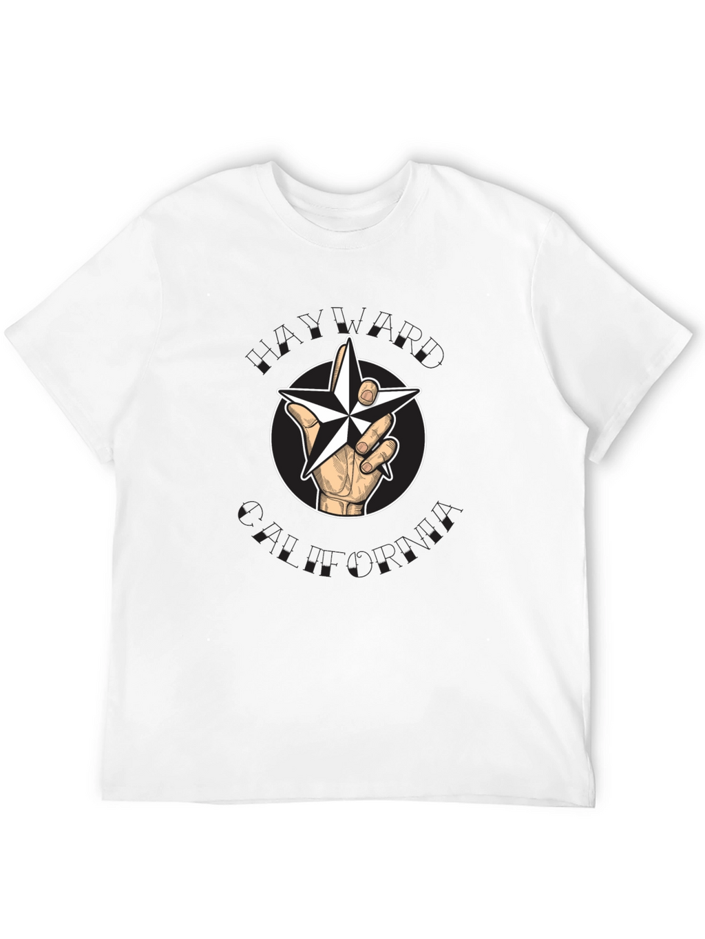 Nautical Star Graphic Black T-Shirt - Hand Holding Star