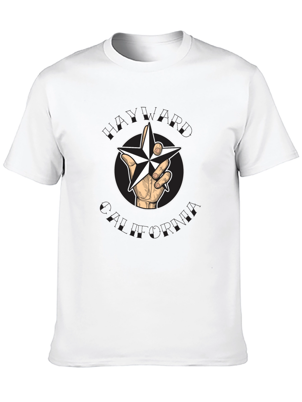 Nautical Star Graphic Black T-Shirt - Hand Holding Star