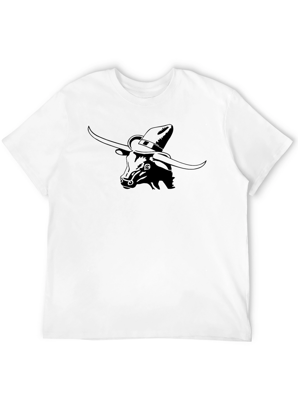 Longhorn Bull in Hat Graphic Black T-Shirt