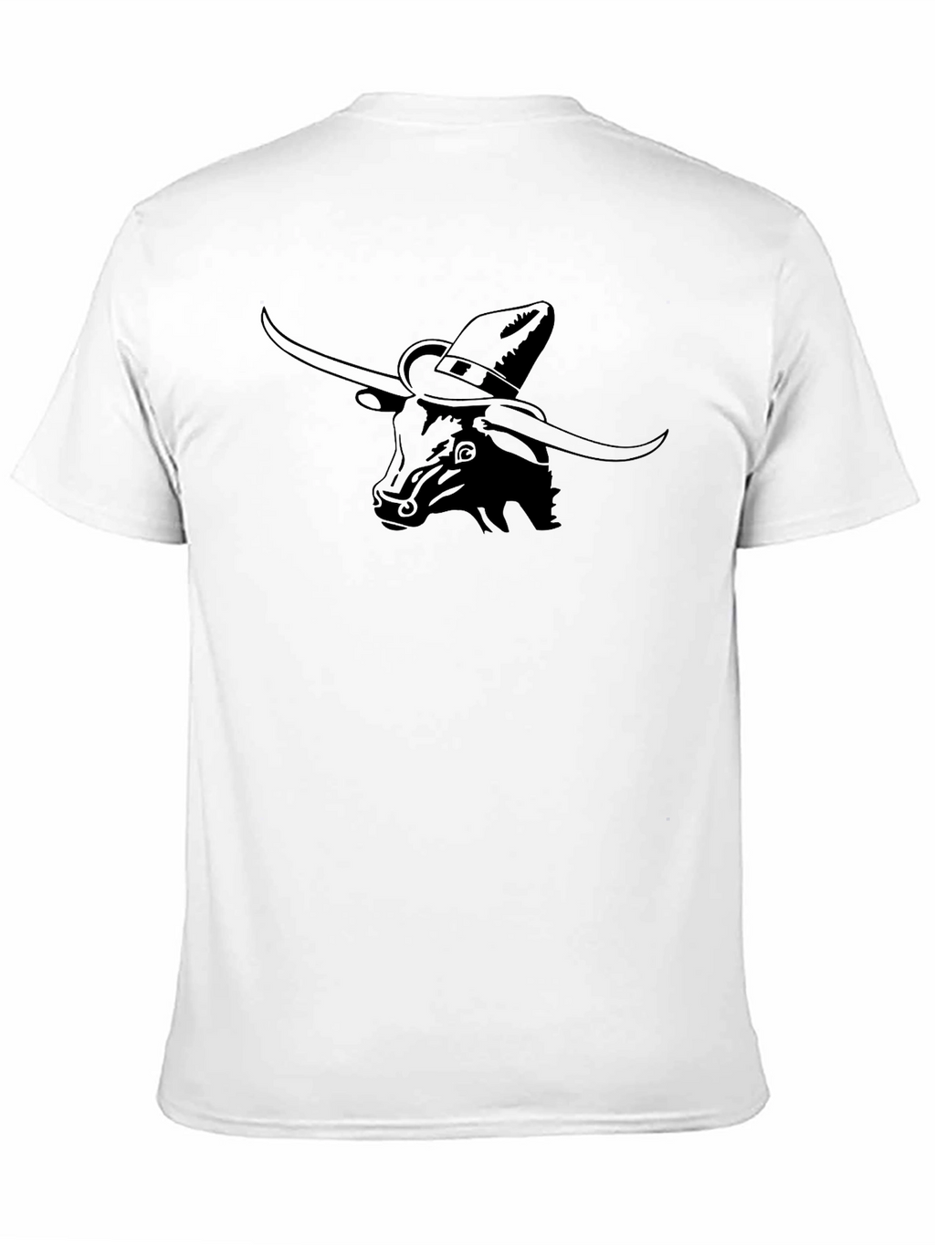 Longhorn Bull in Hat Graphic Black T-Shirt