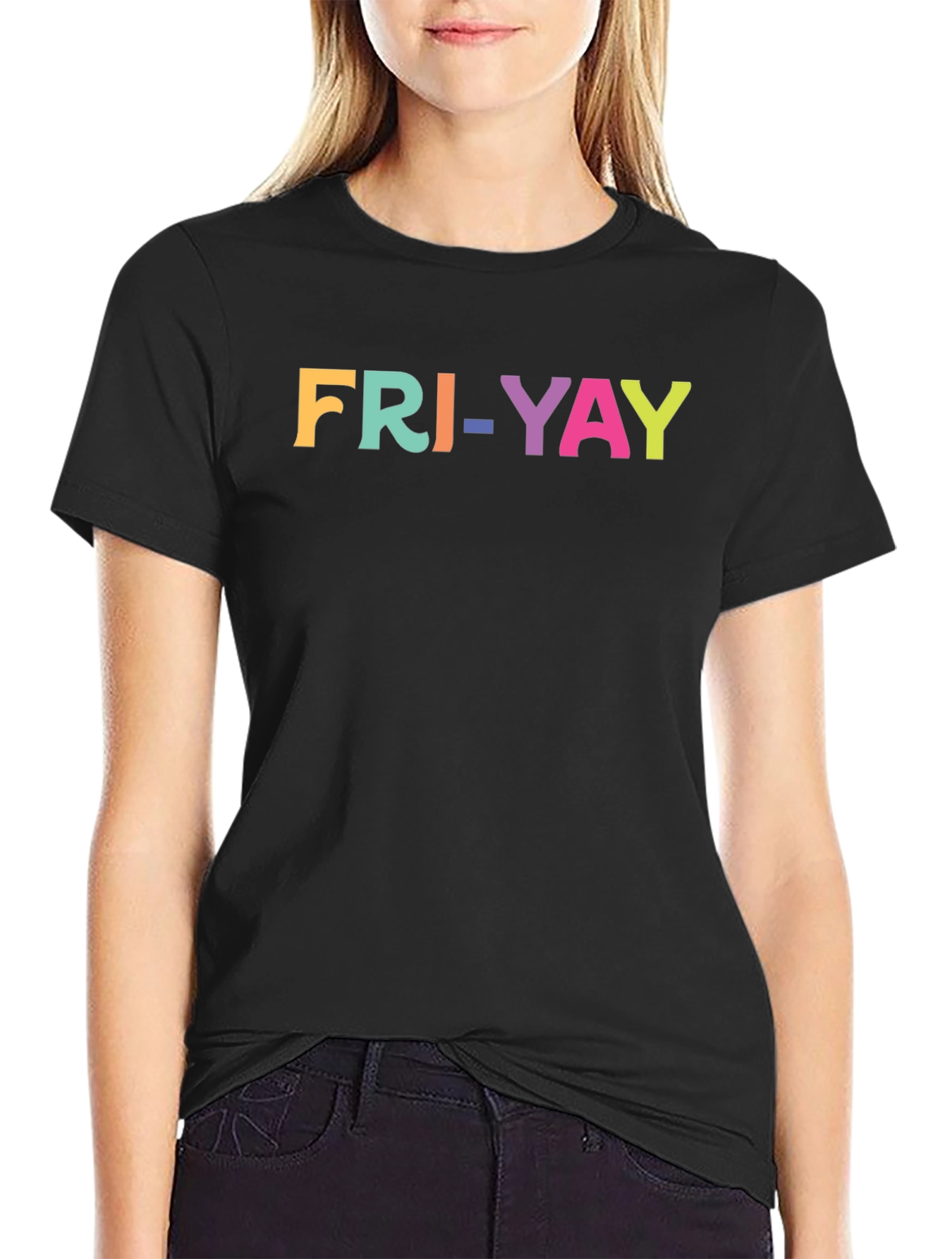 Fri-Yay Colorful Graphic T-Shirt