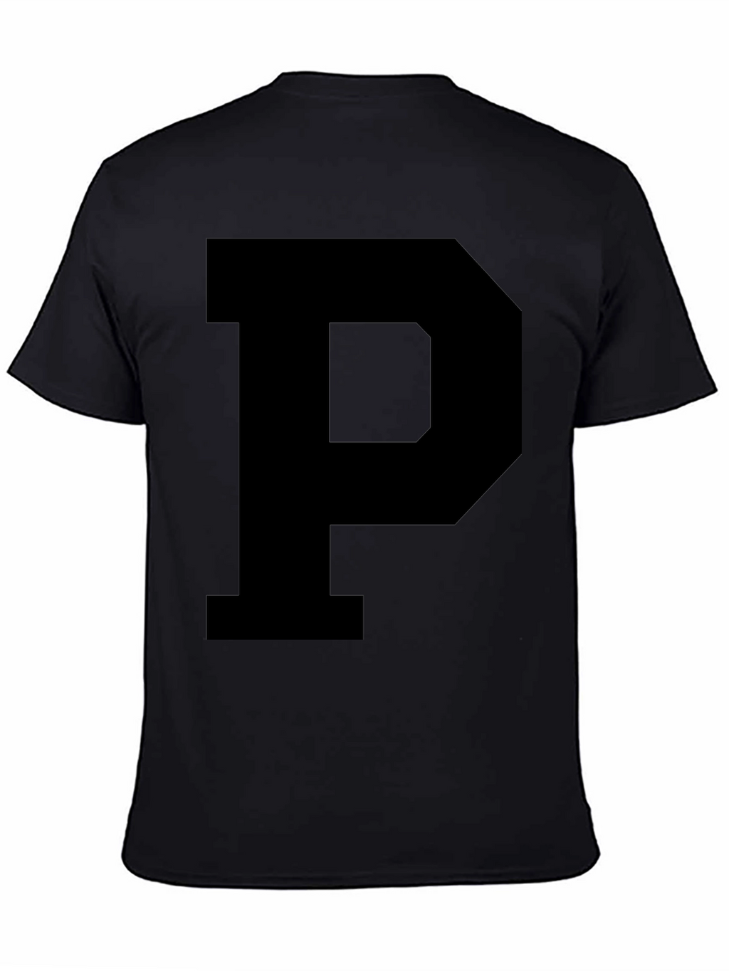Bold Black Letter P Graphic T-Shirt
