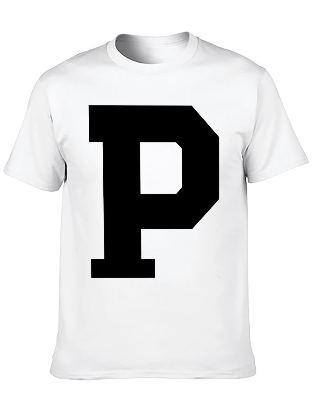Bold Black Letter P Graphic T-Shirt