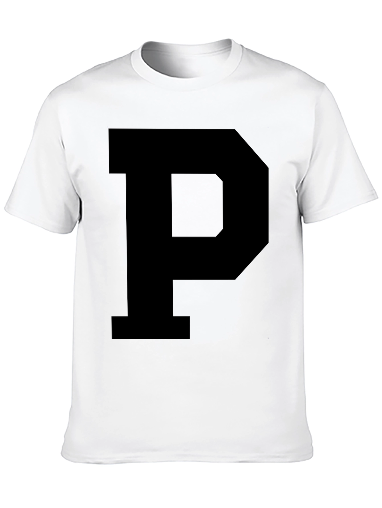 Bold Black Letter P Graphic T-Shirt