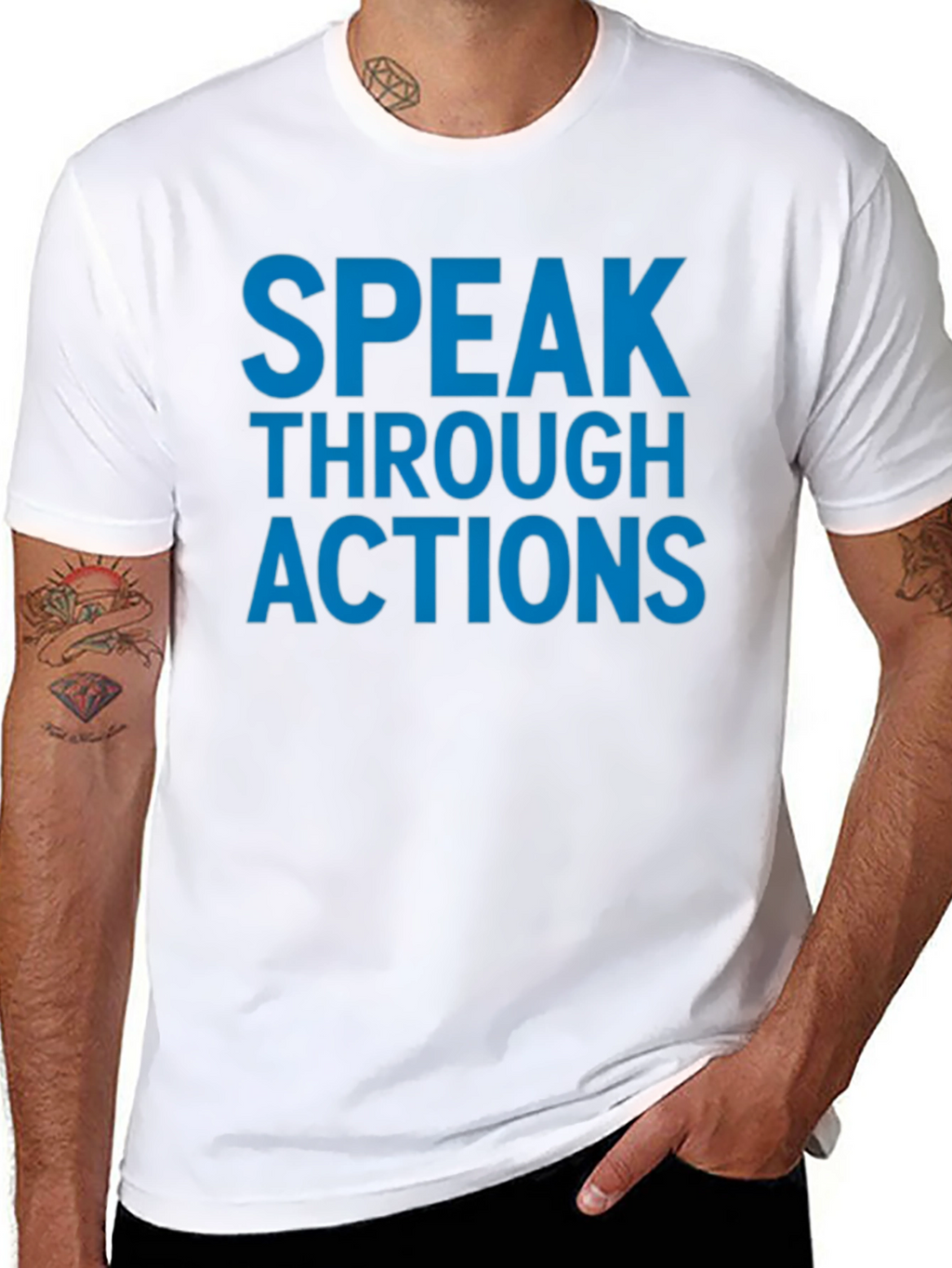 Speak Through Actions Black Graphic T-Shirt