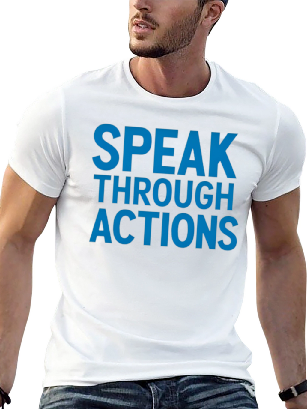 Speak Through Actions Black Graphic T-Shirt