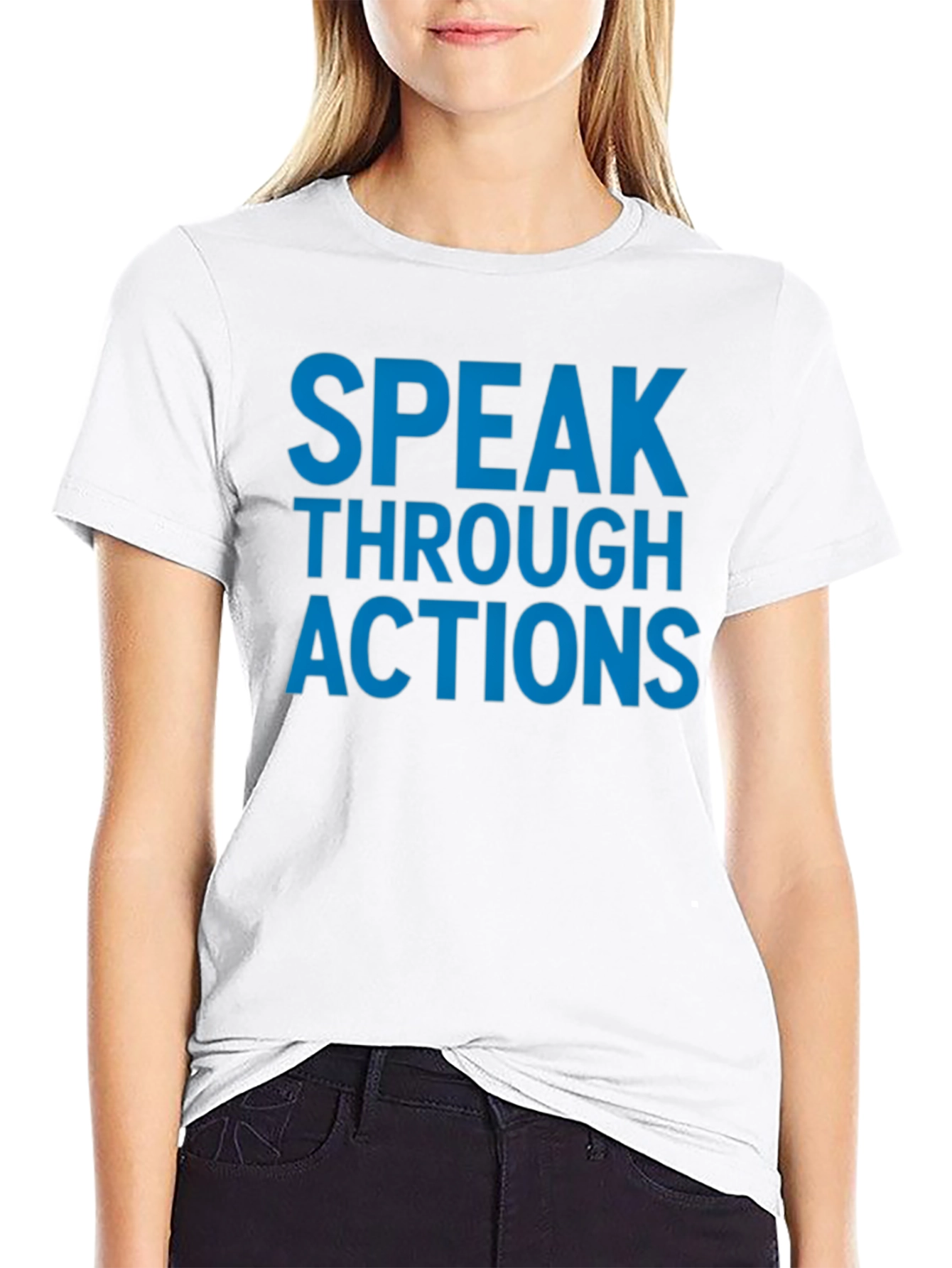 Speak Through Actions Black Graphic T-Shirt