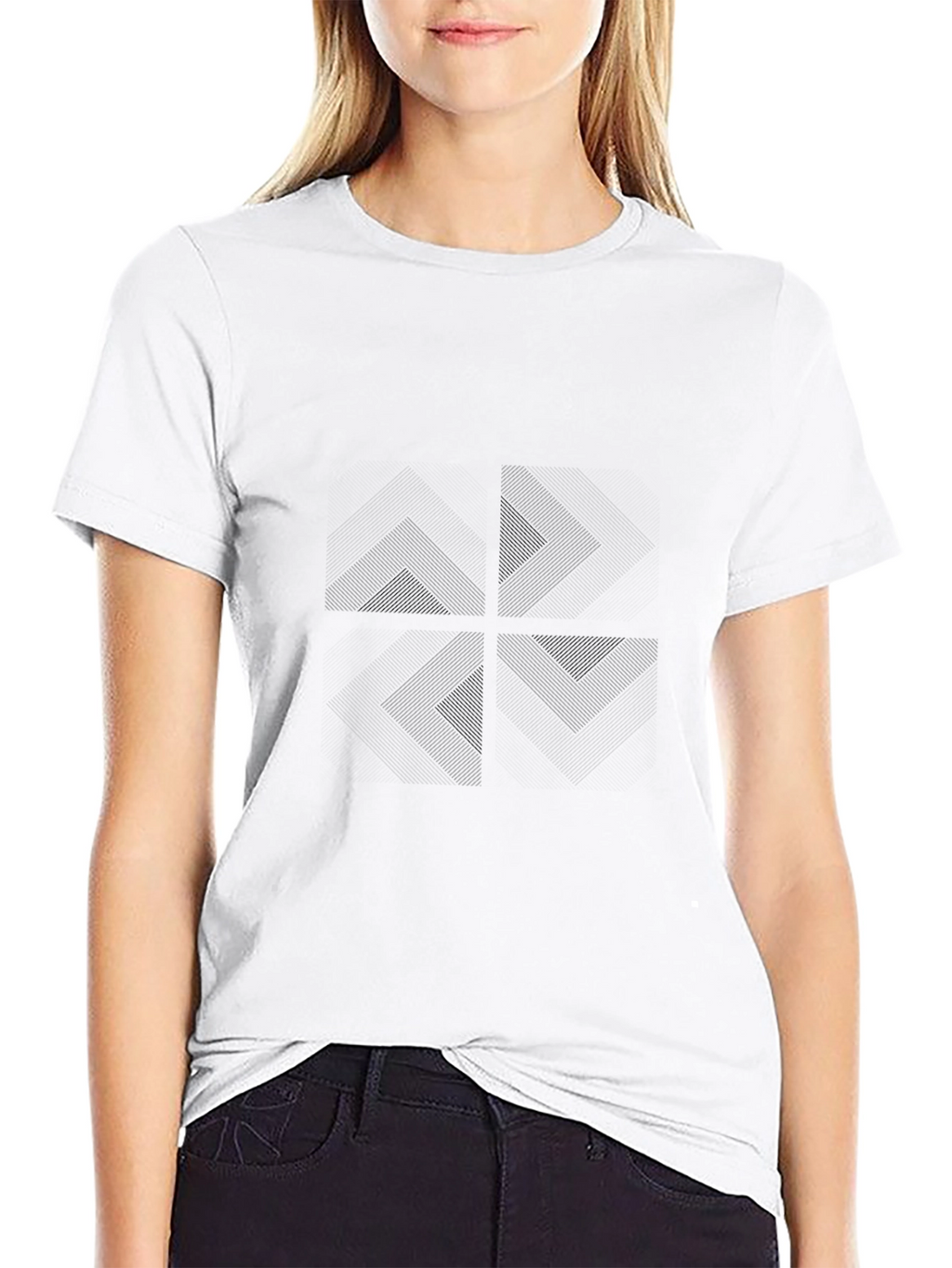 Modern Black Graphic Tee - Subtle Pattern