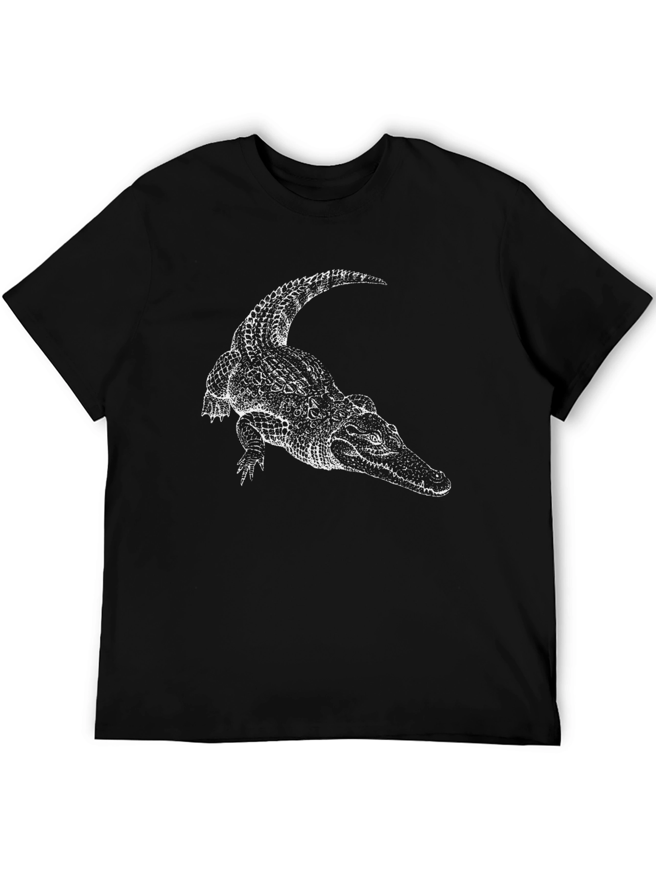 Cool Alligator Graphic Tee - Black Cotton