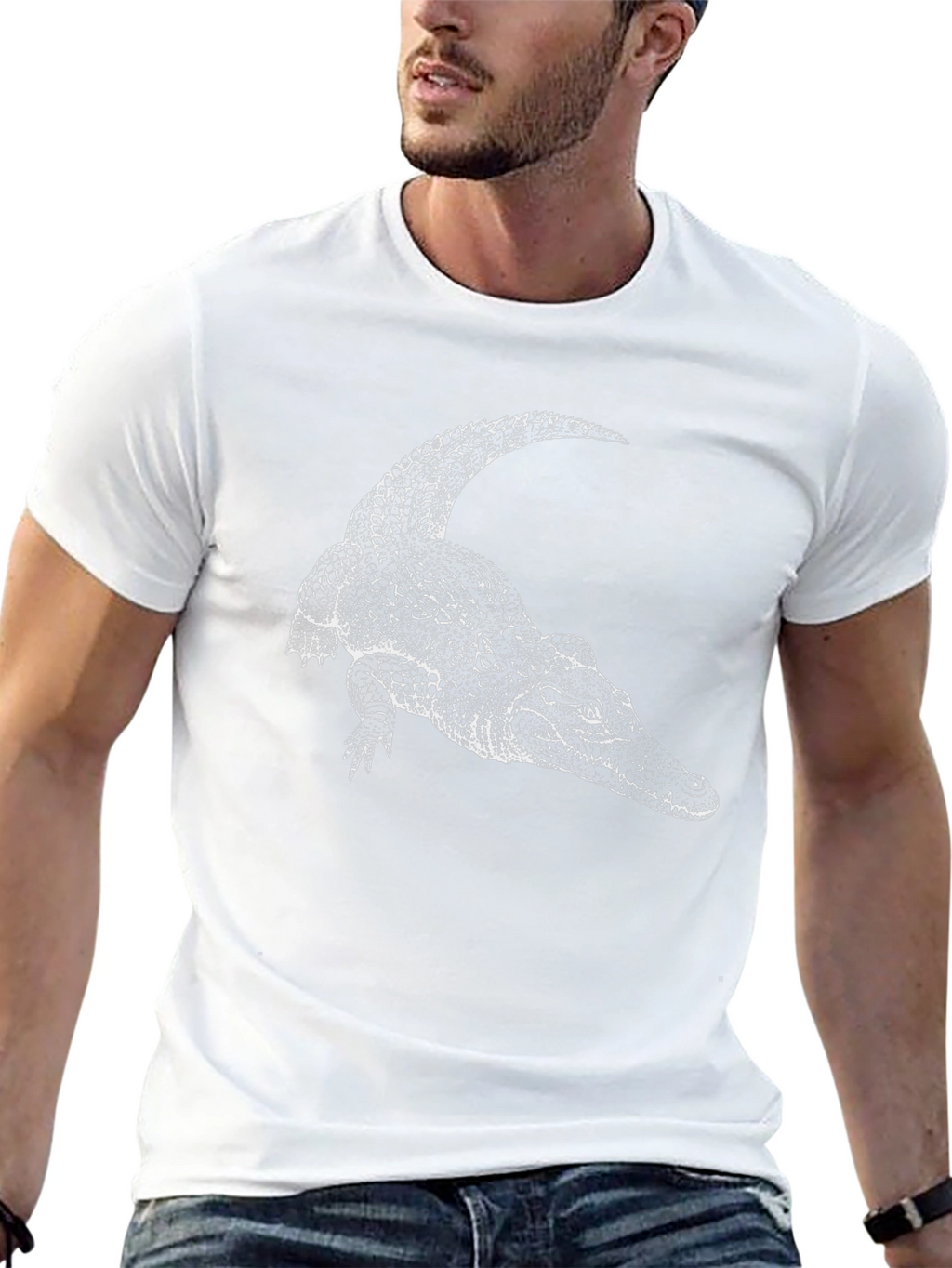 Cool Alligator Graphic Tee - Black Cotton