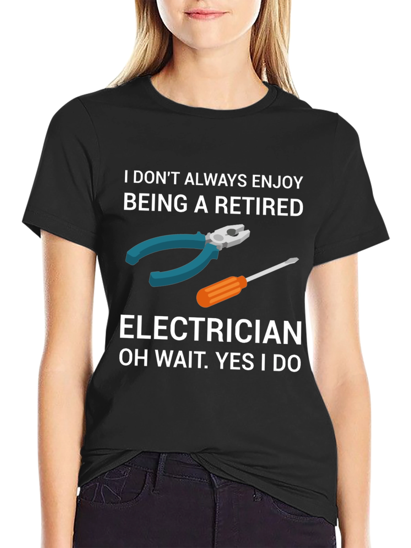 Retired Electrician Humor Graphic T-Shirt