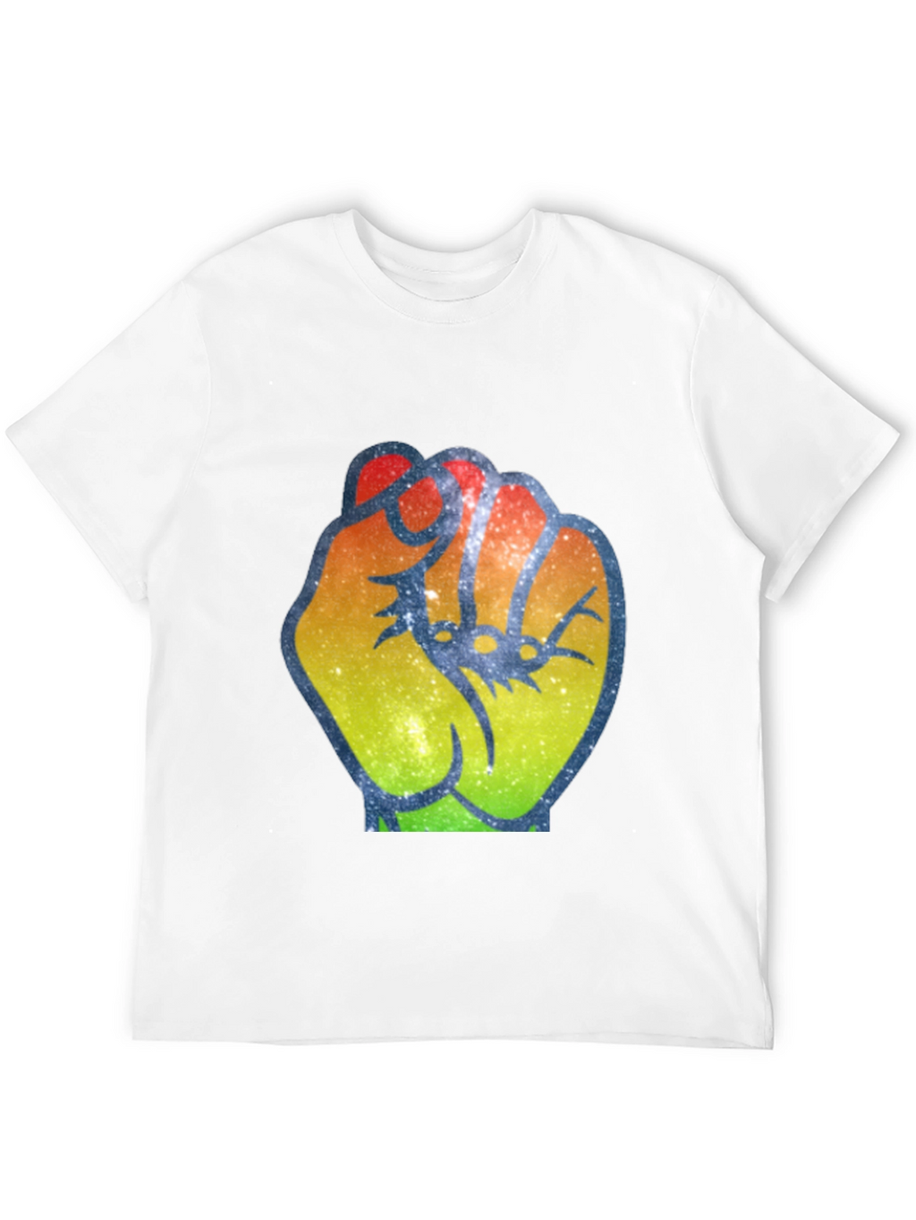 Rainbow Fist Graphic Black T-Shirt