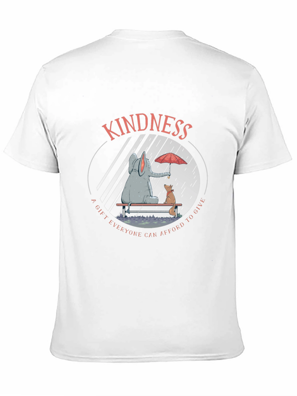Kindness Graphic Tee: Elephant and Dog in Rain