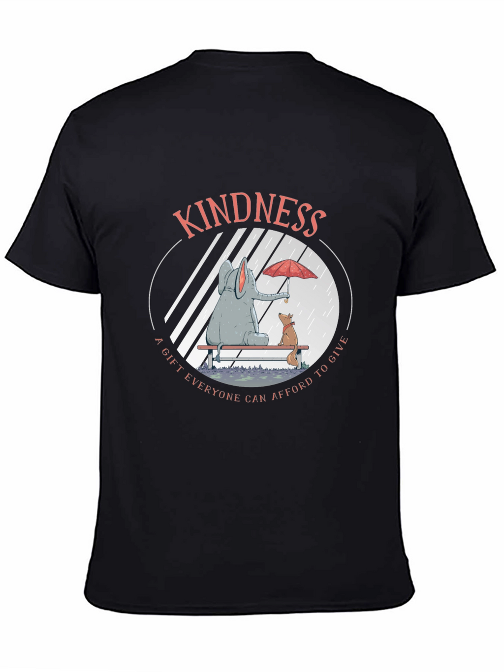 Kindness Graphic Tee: Elephant and Dog in Rain