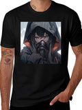 Anime Girl Gas Mask Graphic Tee - Black