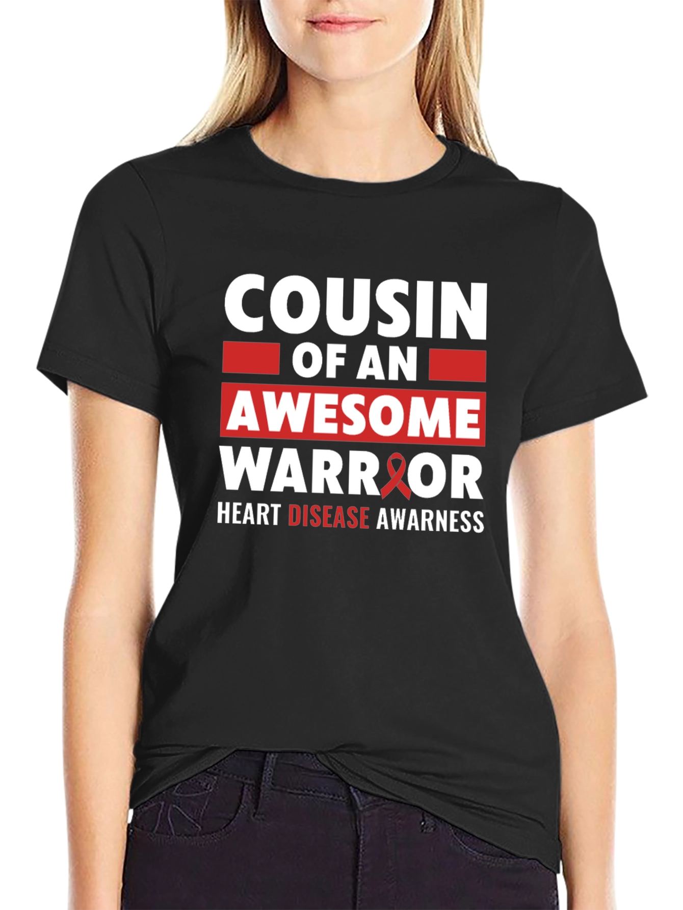 Cousin of an Awesome Warrior Heart Disease Awareness T-Shirt